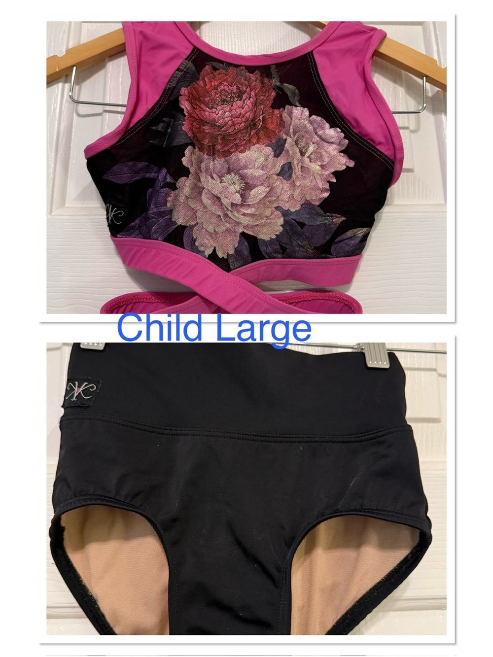 Kandi Kouture Child Large CL Floral Dance Set Crop Top High Waist Briefs